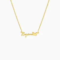 Golden Personalised Butterfly Pendant