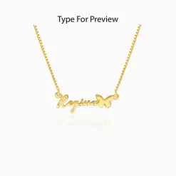 Golden Personalised Butterfly Pendant