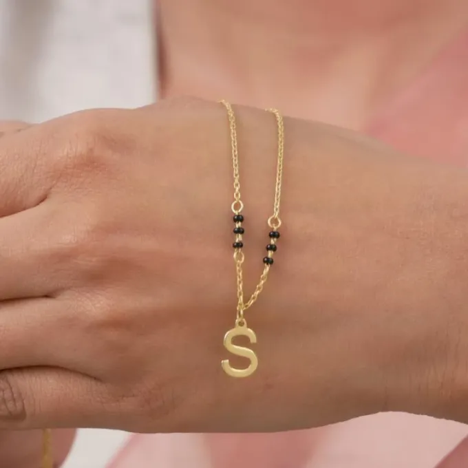 Golden Personalised Cherished Initial Mangalsutra