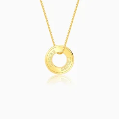 Golden Personalised Circular Pendant For Him