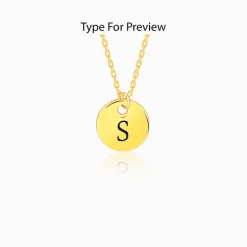 Golden Personalised Classic Initial Pendant with Link Chain