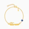 Golden Personalised Classic Evil Eye Bracelet