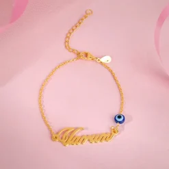 Golden Personalised Classic Evil Eye Bracelet