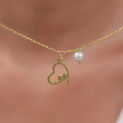 Golden Personalised Classic Heart Necklace
