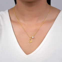 Golden Personalised Classic Heart Necklace