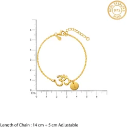Golden Personalised Classy Om Heartbeat Bracelet