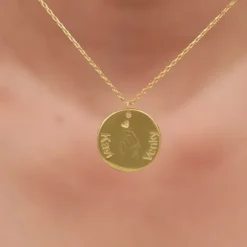 Golden Personalised Coin Pendant