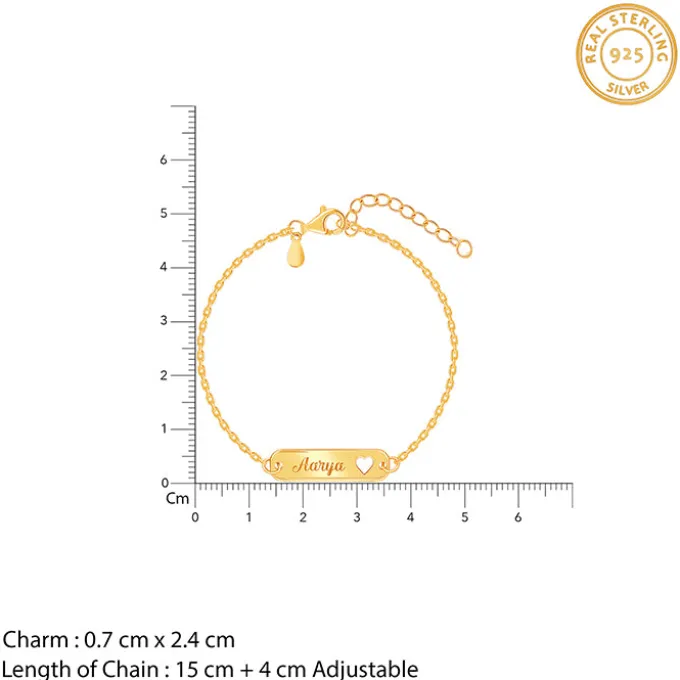 Golden Personalised Cosy Heart Bracelet