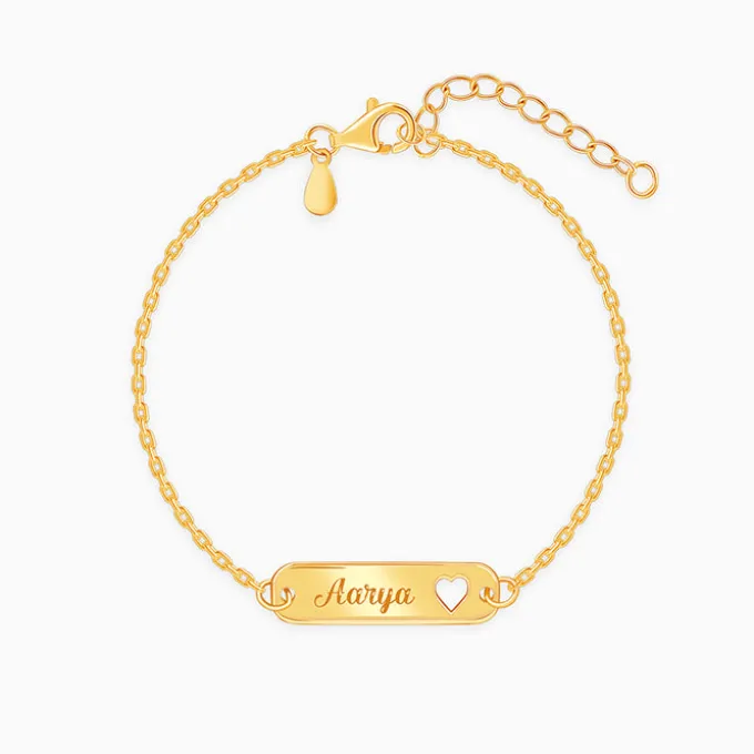 Golden Personalised Cosy Heart Bracelet