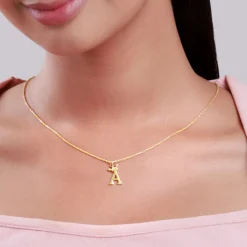 Golden Personalised Crown Initial Pendant