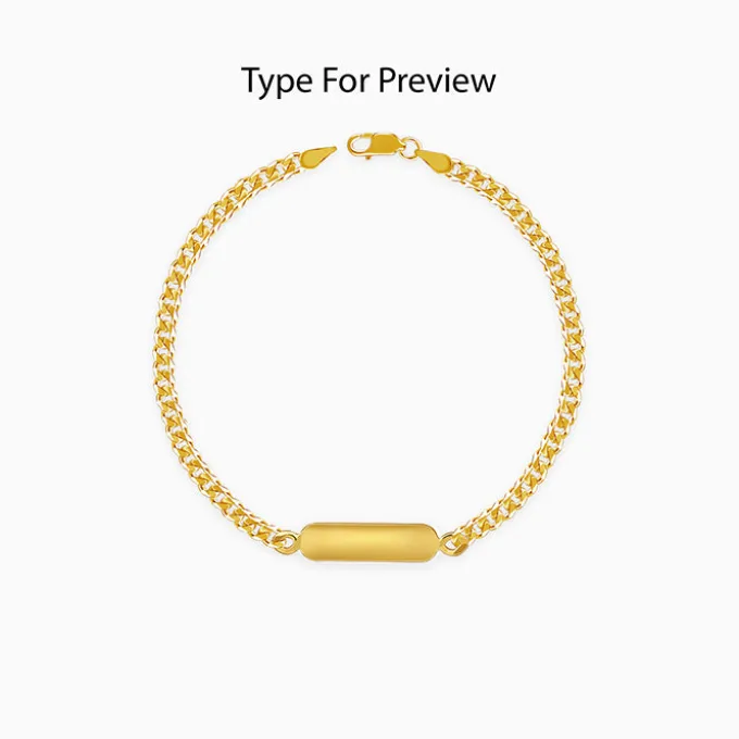 Golden Personalised Cuban Bracelet for Him