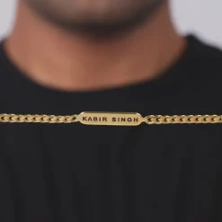 Golden Personalised Cuban Bracelet for Him