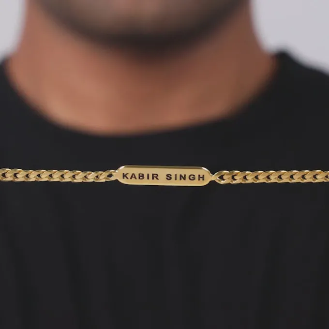 Golden Personalised Cuban Bracelet for Him