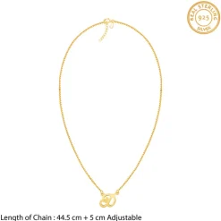 Golden Personalised Cursive Initial Necklace