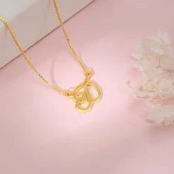 Golden Personalised Cursive Initial Necklace