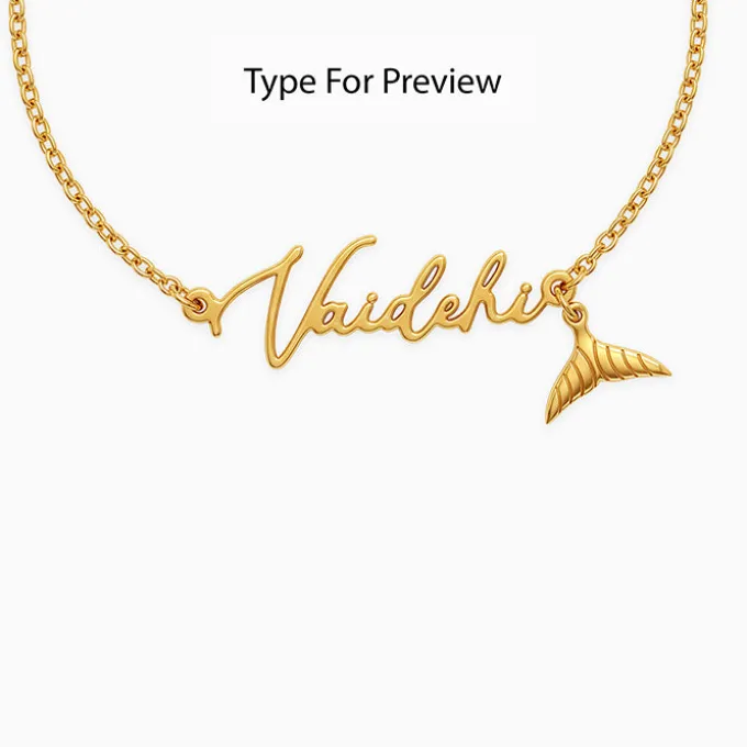 Golden Personalised Cute Mermaid Tail Bracelet
