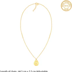 Golden Personalised Dreamy Teardrop Pendant With Link Chain
