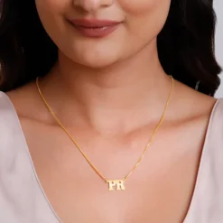 Golden Personalised Dual Initial Necklace