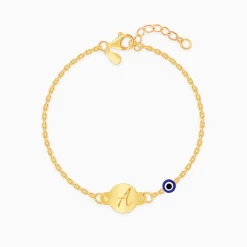 Golden Personalised Envy Gaze Kids Bracelet (2 - 8 Years)
