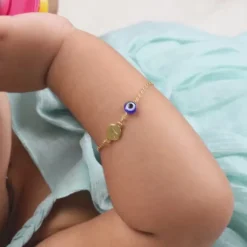 Golden Personalised Envy Gaze Kids Bracelet (0 - 2 Years)