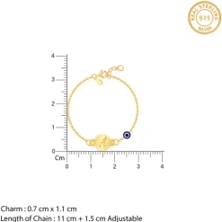 Golden Personalised Envy Gaze Kids Bracelet (0 - 2 Years)