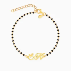 Golden Personalised Eternal Initial Mangalsutra Bracelet