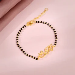 Golden Personalised Eternal Initial Mangalsutra Bracelet