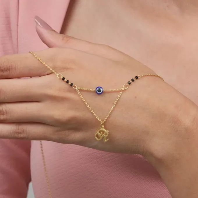 Golden Personalised Evil Eye Mangalsutra Necklace