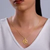 Golden Personalised Floral Love Name Necklace