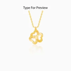 Golden Personalised Floral Love Name Necklace