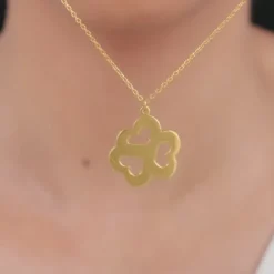 Golden Personalised Floral Love Name Necklace