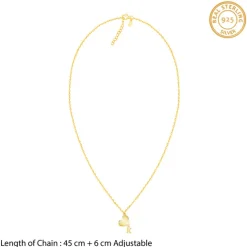 Golden Personalised Heart Initial Pendant