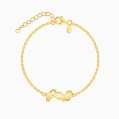 Golden Personalised Heart You Initial Bracelet