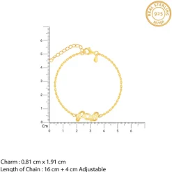Golden Personalised Heart You Initial Bracelet