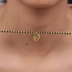 Golden Personalised Heartfelt Initial Mangalsutra Bracelet