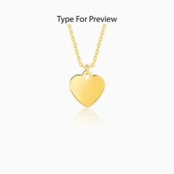 Golden Personalised Heart Initial Pendant With Link Chain