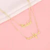 Golden Personalised Heartbeat Layered Necklace