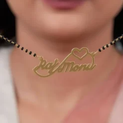 Golden Personalised Heart Name Mangalsutra