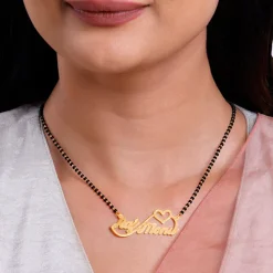 Golden Personalised Heart Name Mangalsutra