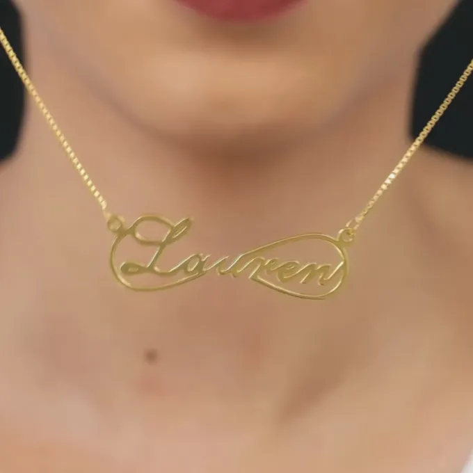 Golden Personalised Infinite Promises Pendant