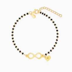 Golden Personalised Infinity Love Mangalsutra Bracelet
