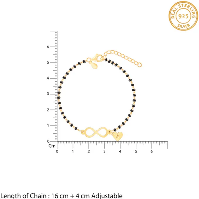 Golden Personalised Infinity Love Mangalsutra Bracelet