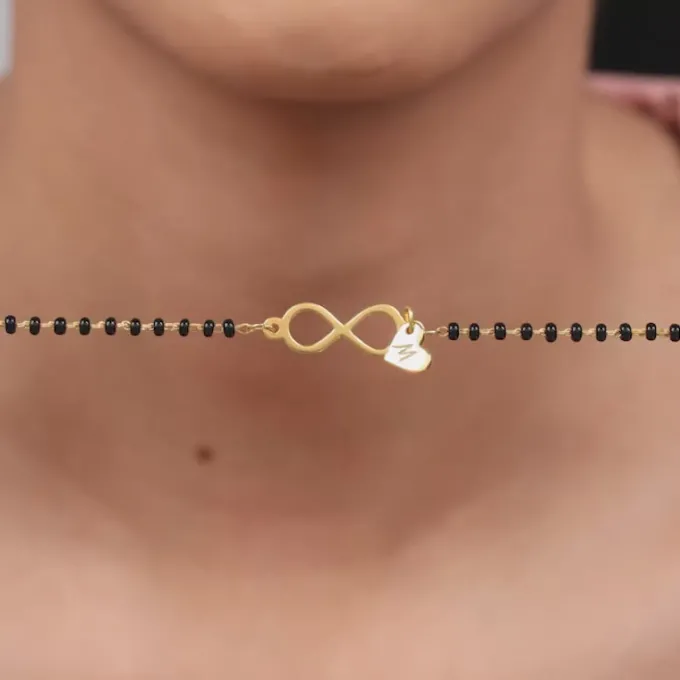 Golden Personalised Infinity Love Mangalsutra Bracelet