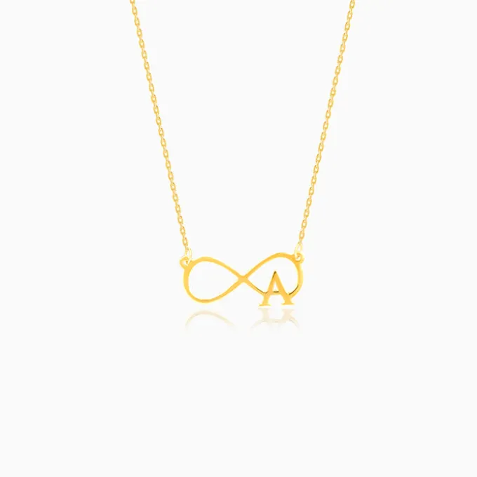 Golden Personalised Infinity Initial Necklace
