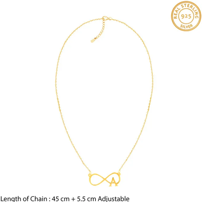 Golden Personalised Infinity Initial Necklace
