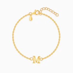 Golden Personalised Initial Kids Bracelet (2 - 8 Years)