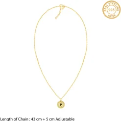 Golden Personalised Initial Grace Pendant with Link Chain