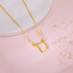 Golden Personalised Initial Necklace