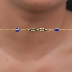 Golden Personalised Initial Nazar Bracelet