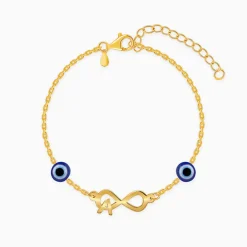 Golden Personalised Initial Nazar Bracelet